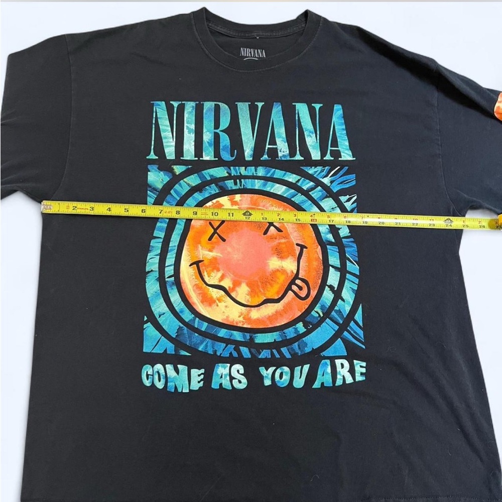 NIRVANA T-SHIRT SIZE XL COME AS YOU ARE BLACK LONG SLEEVE 9OS STYLE GRUNGE ROCK - Picture 3 of 6